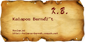 Kalapos Bernát névjegykártya